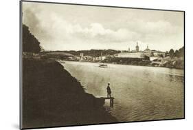 Railway Bridge and Novodevichy Convent (New Maidens' Conven), Moscow, Russia, 1910S-null-Mounted Giclee Print