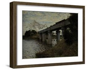 Railway Bridge at Argenteuil, c.1873-Claude Monet-Framed Giclee Print