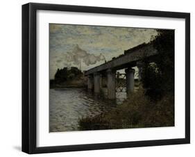 Railway Bridge at Argenteuil, c.1873-Claude Monet-Framed Giclee Print