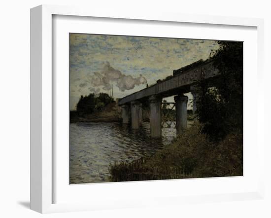 Railway Bridge at Argenteuil, c.1873-Claude Monet-Framed Giclee Print