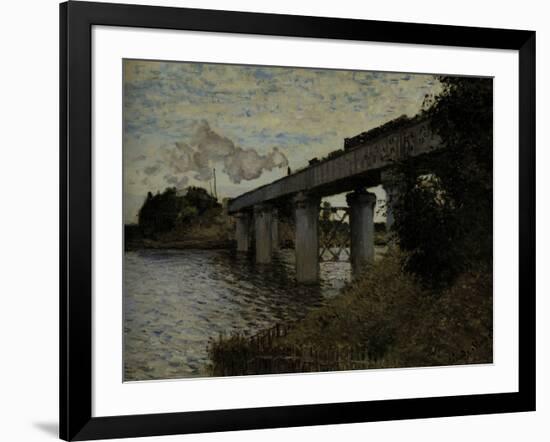 Railway Bridge at Argenteuil, c.1873-Claude Monet-Framed Giclee Print