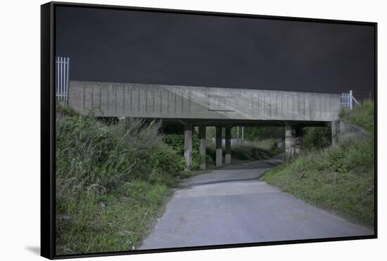 Railway Bridge at Night-Robert Brook-Framed Stretched Canvas