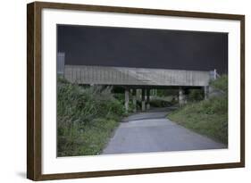 Railway Bridge at Night-Robert Brook-Framed Photographic Print