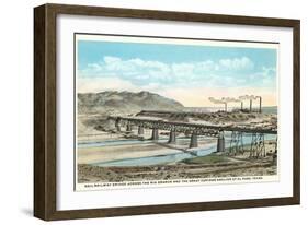 Railway Bridge over Rio Grande, El Paso, Texas-null-Framed Art Print