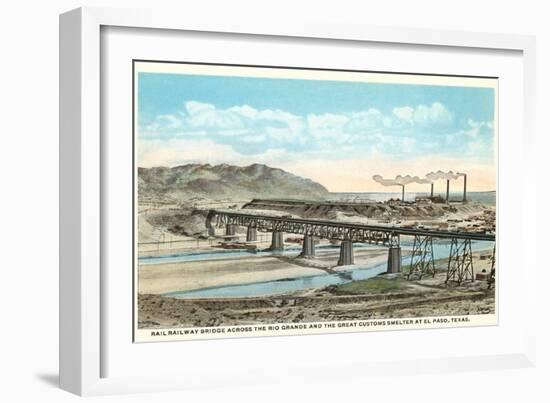 Railway Bridge over Rio Grande, El Paso, Texas-null-Framed Art Print