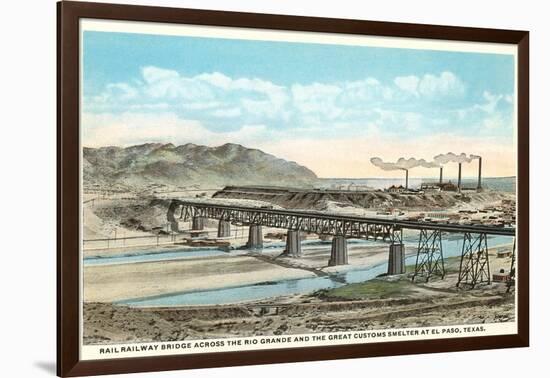 Railway Bridge over Rio Grande, El Paso, Texas-null-Framed Art Print