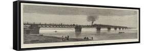 Railway Bridge over the Ganges at Rajghaut-null-Framed Stretched Canvas