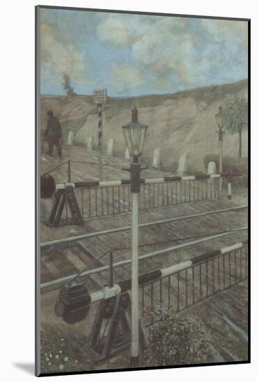 Railway Cycle: Boom Barrier-Hans Baluschek-Mounted Art Print