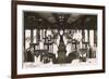 Railway Dining Car with Waiters-null-Framed Photographic Print