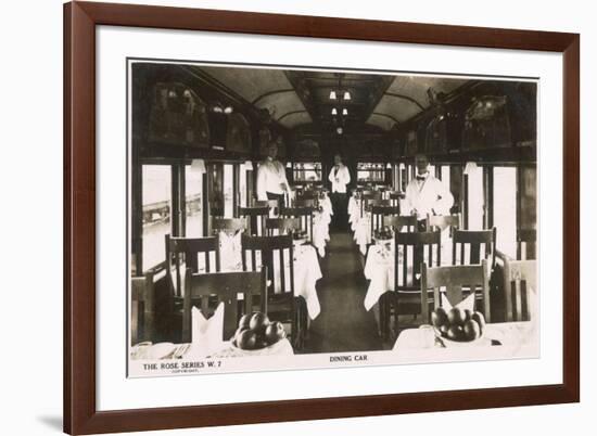 Railway Dining Car with Waiters-null-Framed Photographic Print