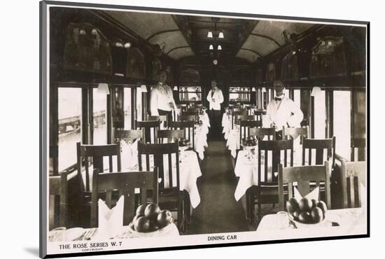 Railway Dining Car with Waiters-null-Mounted Photographic Print