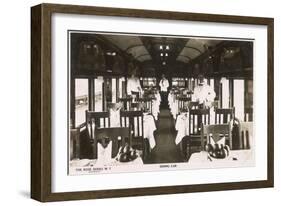 Railway Dining Car with Waiters-null-Framed Photographic Print