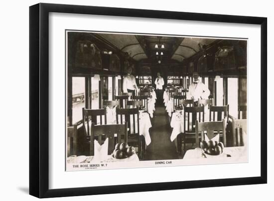 Railway Dining Car with Waiters-null-Framed Photographic Print