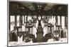 Railway Dining Car with Waiters-null-Mounted Photographic Print