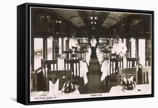 Railway Dining Car with Waiters-null-Framed Stretched Canvas