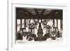 Railway Dining Car with Waiters-null-Framed Photographic Print