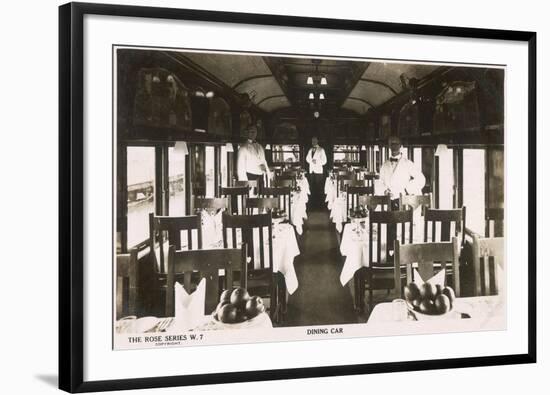 Railway Dining Car with Waiters-null-Framed Photographic Print