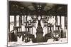 Railway Dining Car with Waiters-null-Mounted Photographic Print