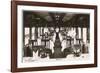 Railway Dining Car with Waiters-null-Framed Photographic Print