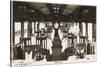 Railway Dining Car with Waiters-null-Stretched Canvas