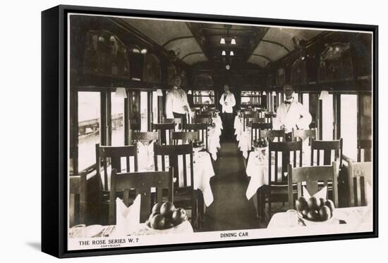 Railway Dining Car with Waiters-null-Framed Stretched Canvas