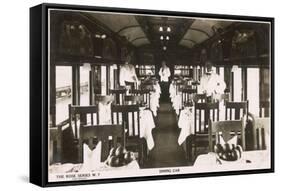 Railway Dining Car with Waiters-null-Framed Stretched Canvas
