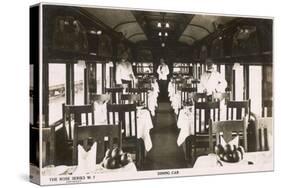 Railway Dining Car with Waiters-null-Stretched Canvas