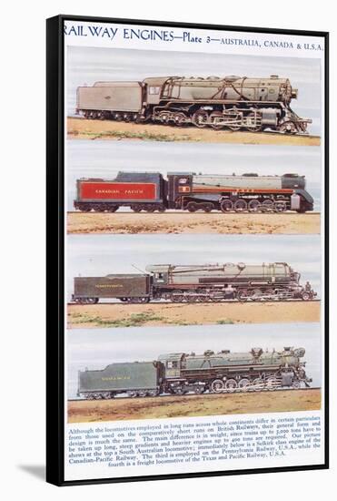 Railway Engines, Australia and Canada-null-Framed Stretched Canvas