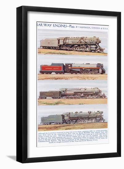 Railway Engines, Australia and Canada-null-Framed Giclee Print