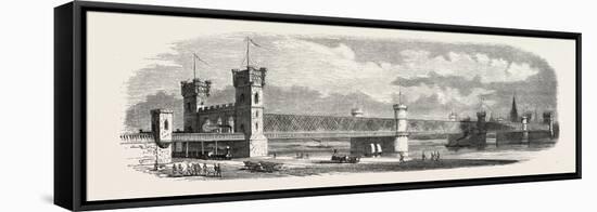Railway Erquelines Saint-Quentin: the New Bridge of Cologne, 1855.-null-Framed Stretched Canvas