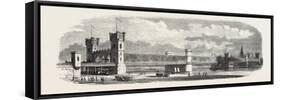 Railway Erquelines Saint-Quentin: the New Bridge of Cologne, 1855.-null-Framed Stretched Canvas