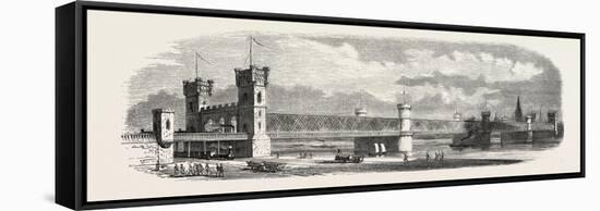 Railway Erquelines Saint-Quentin: the New Bridge of Cologne, 1855.-null-Framed Stretched Canvas