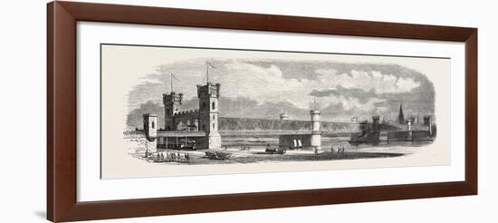 Railway Erquelines Saint-Quentin: the New Bridge of Cologne, 1855.-null-Framed Giclee Print