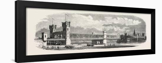 Railway Erquelines Saint-Quentin: the New Bridge of Cologne, 1855.-null-Framed Giclee Print