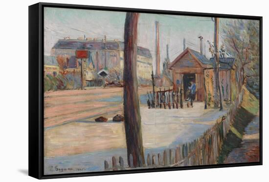 Railway Junction Near Bois-Colombes, 1885-Paul Signac-Framed Stretched Canvas