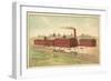 Railway Line in Front of the Factory of the Oval Churn Company-null-Framed Giclee Print