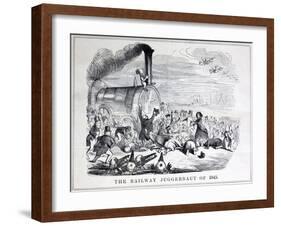 Railway Mania Cartoon 0F 1845-null-Framed Giclee Print