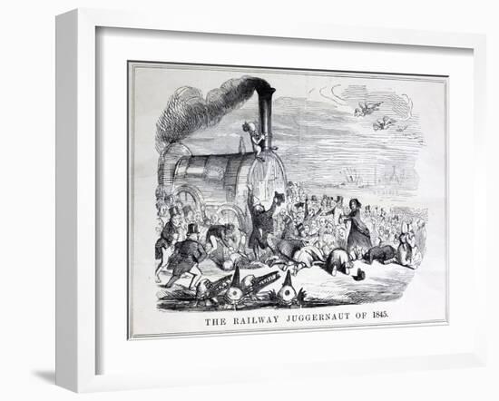 Railway Mania Cartoon 0F 1845-null-Framed Giclee Print