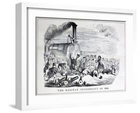 Railway Mania Cartoon 0F 1845-null-Framed Giclee Print