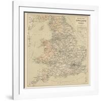 Railway Map of England and Wales-null-Framed Giclee Print