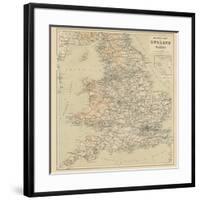 Railway Map of England and Wales-null-Framed Giclee Print