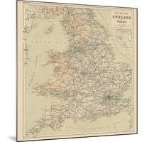 Railway Map of England and Wales-null-Mounted Giclee Print