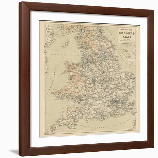 Railway Map of England and Wales-null-Framed Giclee Print