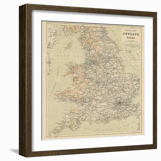 Railway Map of England and Wales-null-Framed Giclee Print