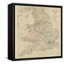 Railway Map of England and Wales-null-Framed Stretched Canvas