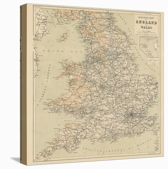 Railway Map of England and Wales-null-Stretched Canvas