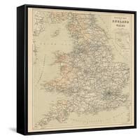 Railway Map of England and Wales-null-Framed Stretched Canvas