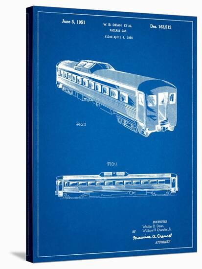 Railway Passenger Car Patent-Cole Borders-Stretched Canvas