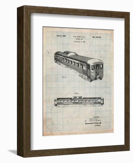 Railway Passenger Car Patent-Cole Borders-Framed Art Print