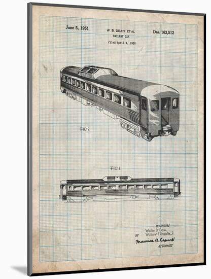 Railway Passenger Car Patent-Cole Borders-Mounted Art Print